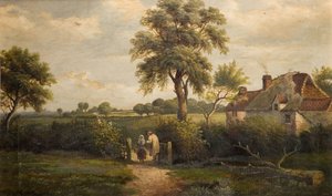 Cottage Scene, Marston Green, 1870. af W P Cartwright