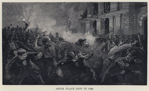 Astor Place Riot i 1849 (litho) af W. P. Snyder