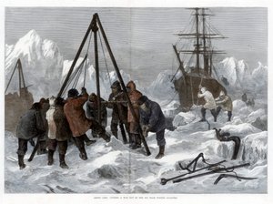Arctic Life, Cutting a Way Out of the Ice fra Winter Quarters, 1875 af W. Palmer