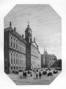 Rådhus i Amsterdam, Holland, c1870