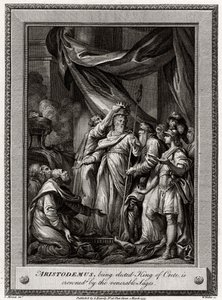 Aristodemus, der bliver valgt til konge af Kreta, krones af de ærværdige vismænd, 1777