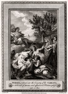 Myrrha, trukket tilbage til Sabeernes land, bliver leveret af Adonis..., 1775