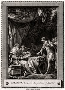 Telemachus forklarer spørgsmålene fra Minos, 1776 af W. Walker