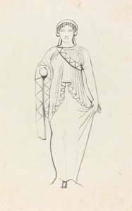 Statue på frontonen over vestfronten af templet i Aegina af W. Walton after John Flaxman