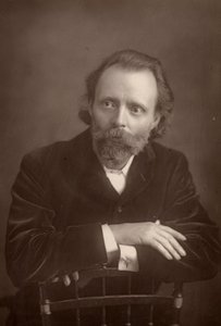 ""(Thomas Henry) Hall Caine (1853-1931) engelsk forfatter. Ledsager til Dante Gabriel Rossetti i slutningen af sidstnævntes liv (1881-1882) (woodburytype)