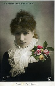 Henriette Rosine Bernard aka Sarah Bernhardt (1844-1923) som "The Lady of the Camellia" af Alexandre Dumas Jr. (foto)