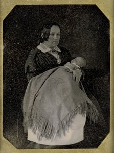 Fru Thomas Ustick Walter og hendes afdøde barn, ca. 1846. Skaber: W. & F. Langenheim, William Langenheim. af William and Frederick Langenheim