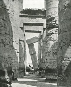 Kolonner i Hypostyle Hall, Karnak, Egypten, 1895.