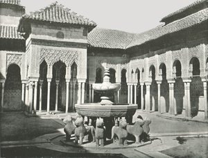 The Court of the Lions, Alhambra, Granada, Spanien, 1895. af W and S Ltd