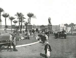 Kasr-el-nil-broen, Kairo, Egypten, 1895.