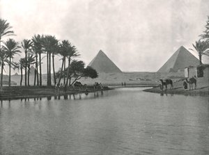 Pyramiderne og Nilen, Gizeh, Egypten, 1895.