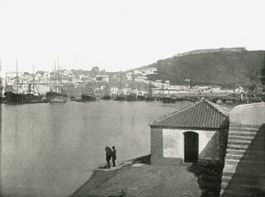 Byen og havnen i Malaga, Spanien, 1895. af W and S Ltd