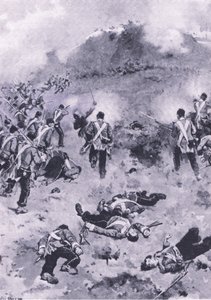 Angreb på Redan, illustration fra British Battles on Land and Sea , 1915 af Wal Paget