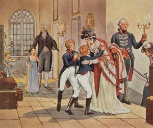 Dronning Louises første møde med sine børn efter slaget ved Jena af Waldemar Friedrich