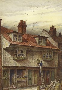Gamle huse, Saffron Hill (chromolitho)