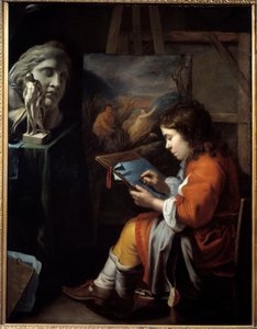 Den unge tegner Maleri af Walelrant Vaillant (1623-1677)
