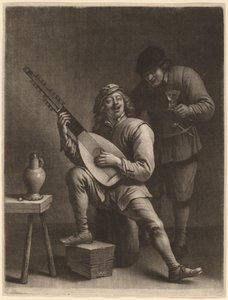 Lutespilleren og drikkeren af Wallerant Vaillant after David Teniers the Younger