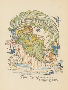 Illustration til Legends for Lionel af Walter Crane (farvelitografi) af Walter (after) Crane