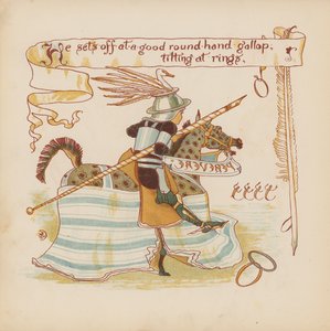 Illustration til Pothooks and Perseverance af Walter Crane (farvelitografi) af Walter (after) Crane