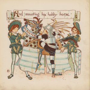 Illustration til Pothooks and Perseverance af Walter Crane (farvelitografi) af Walter (after) Crane