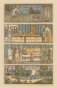 Side fra The Golden Primer (farve litho) af Walter (after) Crane