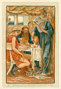 De fremmede underholdt (farvelitografi) af Walter (after) Crane