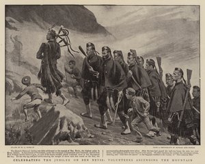 Fejrer jubilæet på Ben Nevis, frivillige bestiger bjerget af Walter Charles Horsley