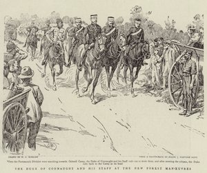 Hertugen af Connaught og hans stab ved New Forest Maneuvers af Walter Charles Horsley