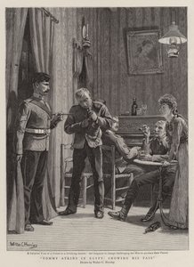 Tommy Atkins i Egypten, viser sit pas af Walter Charles Horsley