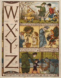 Alfabet (farve litografi) af Walter Crane