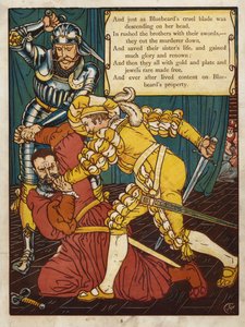 Blåskæg (farve litho) af Walter Crane