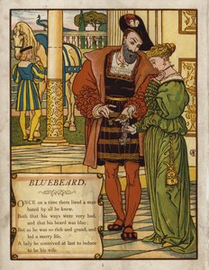 Blåskæg (farve litho) af Walter Crane