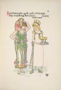 Smørblomstguld og kandeplante. To unge kvinder af Walter Crane