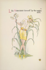 Ved vandet er stille. En ung mand står ved vandkanten af Walter Crane