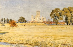 Canterbury Cathedral from the Meadows, 1894 af Walter Crane