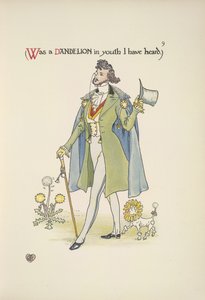 Mælkebøtte. En velklædt ung mand af Walter Crane