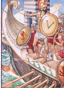 Han blev et mål for hver pil, illustration fra The Story of Greece, 1930
