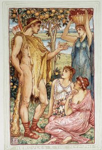 Herkules (Herakles) og nymferne - i "" En vidunderbog for piger og drenge"" af Walter Crane af Walter Crane