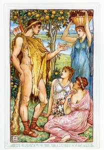 Herkules og nymferne af Walter Crane