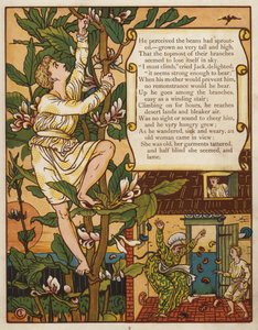 Jack og bønnestilken (farve litho) af Walter Crane