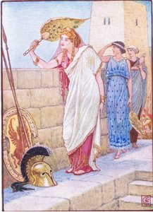 Ofte stod hun på Trojas vægge, illustration fra The Story of Greece, 1930