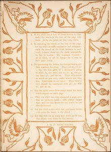 Læsevejledning til et barn. En blomsterkant med keruber. af Walter Crane