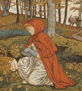 Rødhætte (farve litho) af Walter Crane
