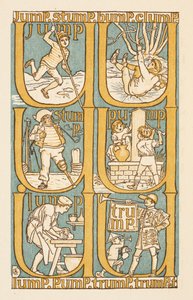 Rimord, der ender på bogstavet P. For at illustrere brugen af bogstavet U. Den gyldne grundbog. af Walter Crane