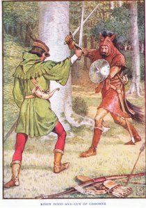 Robin Hood og Guy af Gisborne, ca. 1920 af Walter Crane