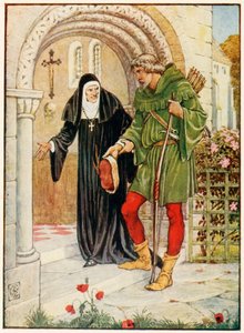 Robin Hood kommer til Kirklees Hall af Walter Crane
