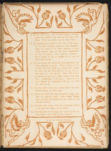 Tekst med en blomsterbestilling. Den gyldne primer. af Walter Crane