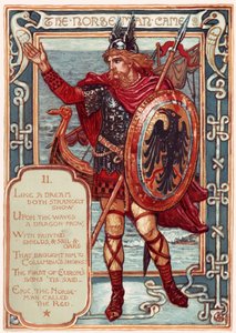 Nordboeren. Fra: Columbias Courtship: A Picture History of the United States, 1893 af Walter Crane
