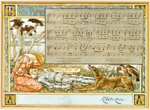 De tre ravne: Design til en sangbog af Walter Crane