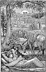 Rejser med et æsel i Cevennerne (Rejser med et æsel i Cevennerne) af Robert Louis Stevenson. om aftenen drev L